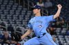 Toronto Blue Jays starting pitcher Easton Lucas (62) throws to a Washington Nationals batter in first inning MLB baseball action in Toronto, Wednesday, April 2, 2025. THE CANADIAN PRESS/Jon Blacker