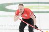 Canada skip Brad Jacobs watches his stone during BKT World Men's Curling Championship action against Scotland in Moose Jaw, Sask., on Monday, March 31, 2025. THE CANADIAN PRESS/Chris Young