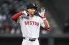 Boston Red Sox's Kristian Campbell gestures as he stands on second base after he doubled during the second inning of a baseball game against the Baltimore Orioles, Wednesday, April 2, 2025, in Baltimore. (AP Photo/Nick Wass)