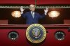 President Donald Trump stands in the presidential box as he tours the John F. Kennedy Center for the Performing Arts in Washington on March 17, 2025. THE CANADIAN PRESS/AP — POOL