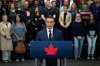 Conservative Leader Pierre Poilievre speaks during a news conference in New Westminster B.C., on Sunday, April 6, 2025. THE CANADIAN PRESS/Ethan Cairns
