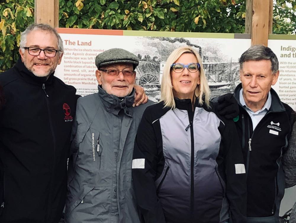 SUPPLIED
From left: Saul and Yude Henteleff, Rochelle Squires and Terry Duguid at Henteleff Park.