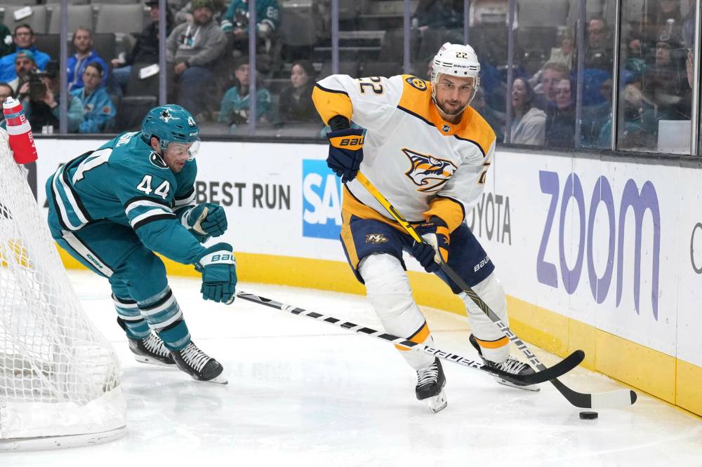 Darren Yamashita / The Associated Press Files
Niederreiter during his time with the Nashville Predators in 2023.