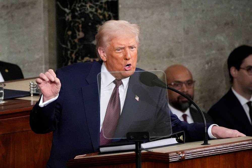 Alex Brandon / THE Associated Press Files
U.S. President Donald Trump addresses a joint session of Congress at the U.S. Capitol in Washington, D.C., on March 4.