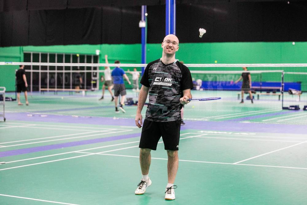 MIKAELA MACKENZIE / FREE PRESS
Kinley, manager and co-owner of C1/DK Badminton Centre, used to compete in the sport nationally.