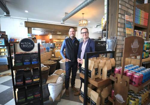 Chris Goertzen (right) and Randy Reimer&rsquo;s store is focused on locally made goods. (Ruth Bonneville / Free Press)
                                Chris Goertzen (right) and Randy Reimer&rsquo;s store is focused on locally made goods. (Ruth Bonneville / Free Press)