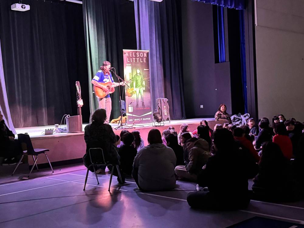 RHONDA HEAD PHOTO
‘As someone who writes from the heart, I feel like there’s … something given back to me,’ Nelson Little says about playing for students.