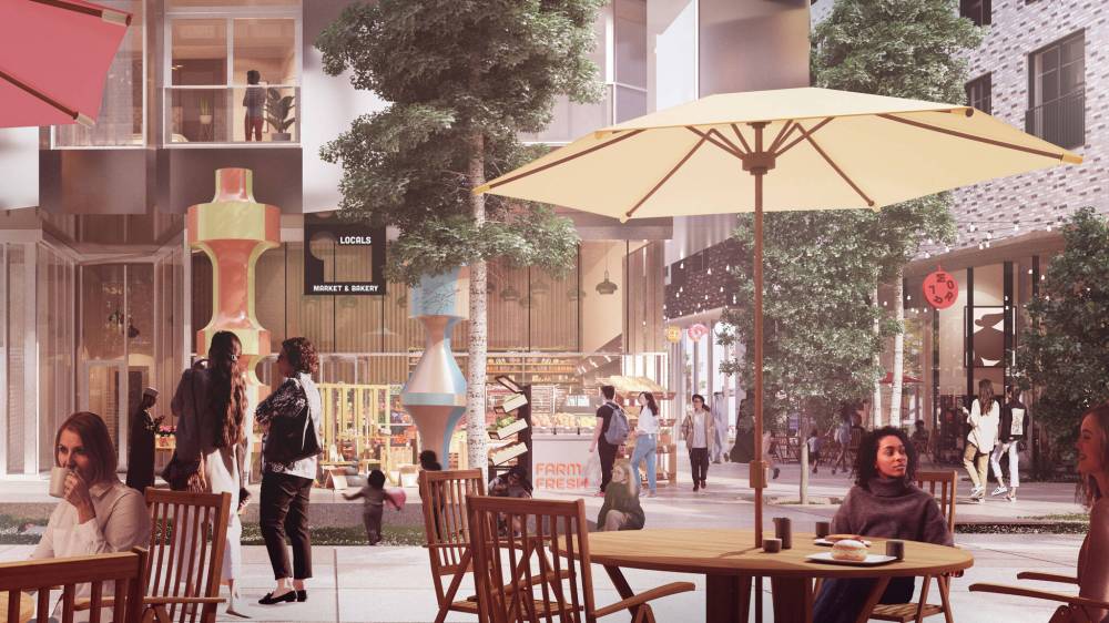 SUPPLIED RENDERING
The 10 buildings constructed during the three-phase, 12-acre development are expected to create homes for as many as 2,500 people, along with commercial, retail and public spaces.