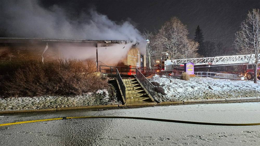 FACEBOOK
A fire tore through Grace-St. John’s Anglican Lutheran Church in Carman early Thursday morning. There were no injuries, and the cause remains under investigation.