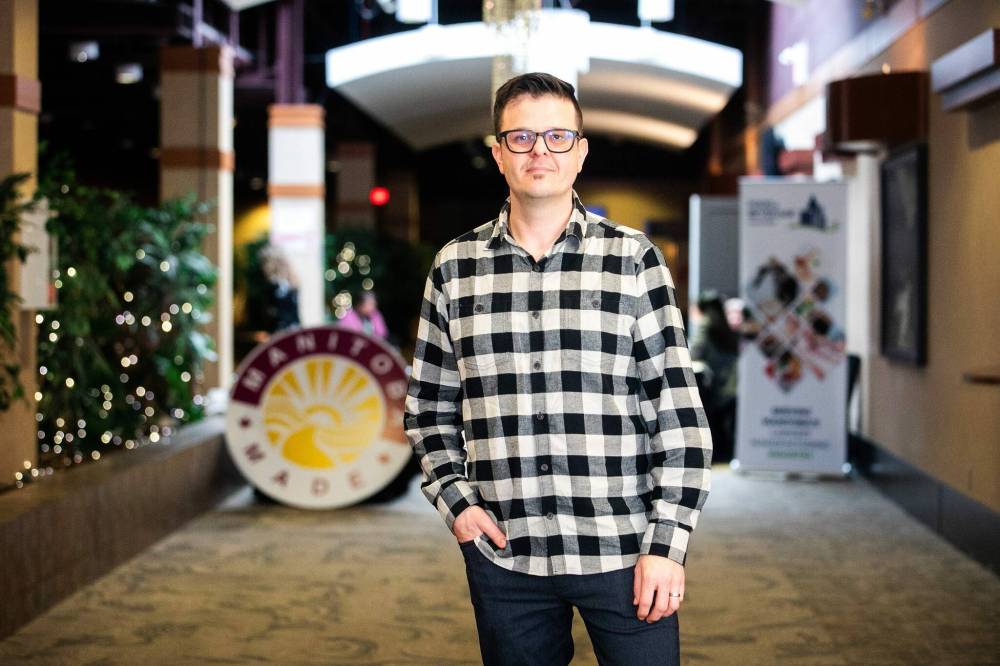 MIKAELA MACKENZIE / FREE PRESS
Peter Fehr, who runs a business called Gourmet Inspirations, was one of the attendees Thursday at Cultivate, Food & Beverage Manitoba’s annual conference and trade show in Winnipeg.