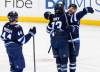 John Woods / THE CANADIAN PRESS
                                Josh Morrissey (left), Brandon Tanev and Dylan DeMelo celebrate Morgan Barron’s third-period goal.