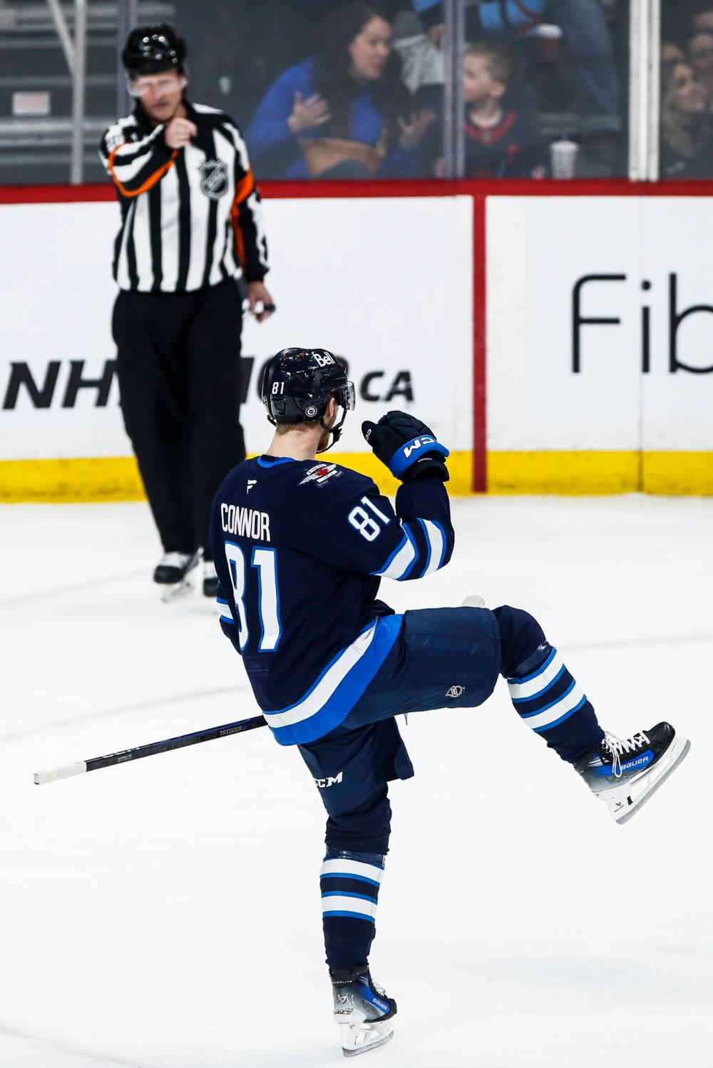 John Woods / THE CANADIAN PRESS
Kyle Connor had two goals and an assist against the Stars, Friday, putting him on pace to eclipse his personal best of 93 points that he had in 2021-22.