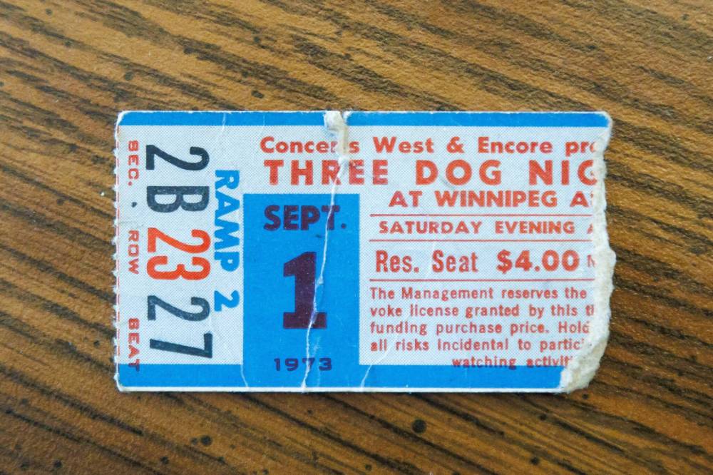 MIKE DEAL / FREE PRESS
Bedernjak recieved a free ticket to the sold-out Three Dog Night concert at the Winnipeg Arena.