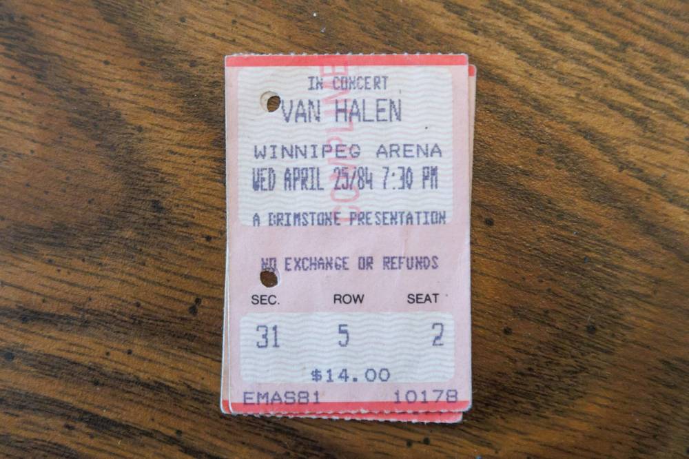 MIKE DEAL / FREE PRESS
The ticket for Van Halen at the height of their popularity cost Bedernjak only $14.