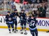 JOHN WOODS / THE CANADIAN PRESS FILES
                                Winnipeg Jets’ Vladislav Namestnikov (left), Nikolaj Ehlers (centre left) and Dylan Samberg (right) celebrate Cole Perfetti’s (centre right) hat-trick against the Utah Hockey Club in January. New teammate Luke Schenn says Perfetti and Samberg are getting better all the time.