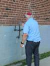 SUPPLIED
                                Avrom Charach removed more than 100 graffiti symbols or messages, including a swastika on the wall of a Winnipeg synagogue, during an antisemitic spree that began in late 2024.
