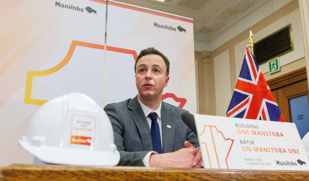 MIKE DEAL / FREE PRESS
‘We are going to build, build, build over the next many years to make sure our economy keeps humming,’ said Finance Minister Adrien Sala.