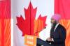 NDP leader Jagmeet Singh makes an announcement during a federal election campaign stop in Ottawa on Sunday.