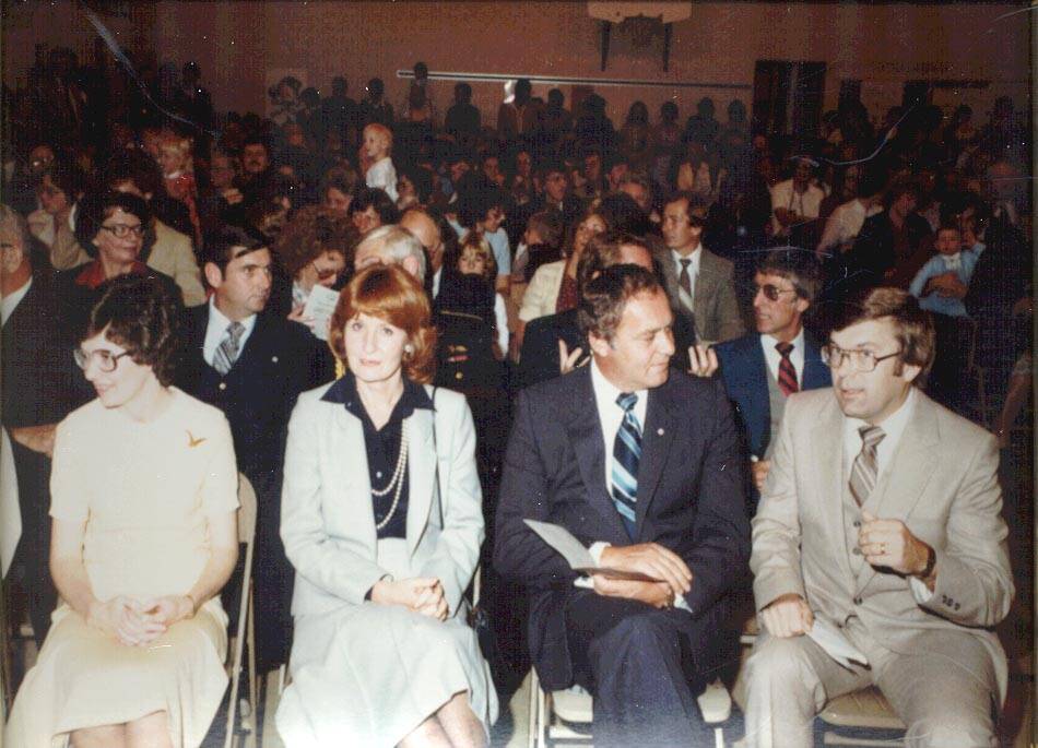 Supplied
Schellenberg (far right) during the opening ceremony for the German Bilingual Program at Princess Margaret School in 1981. Also in attendance were Lily and Edward Schreyer.