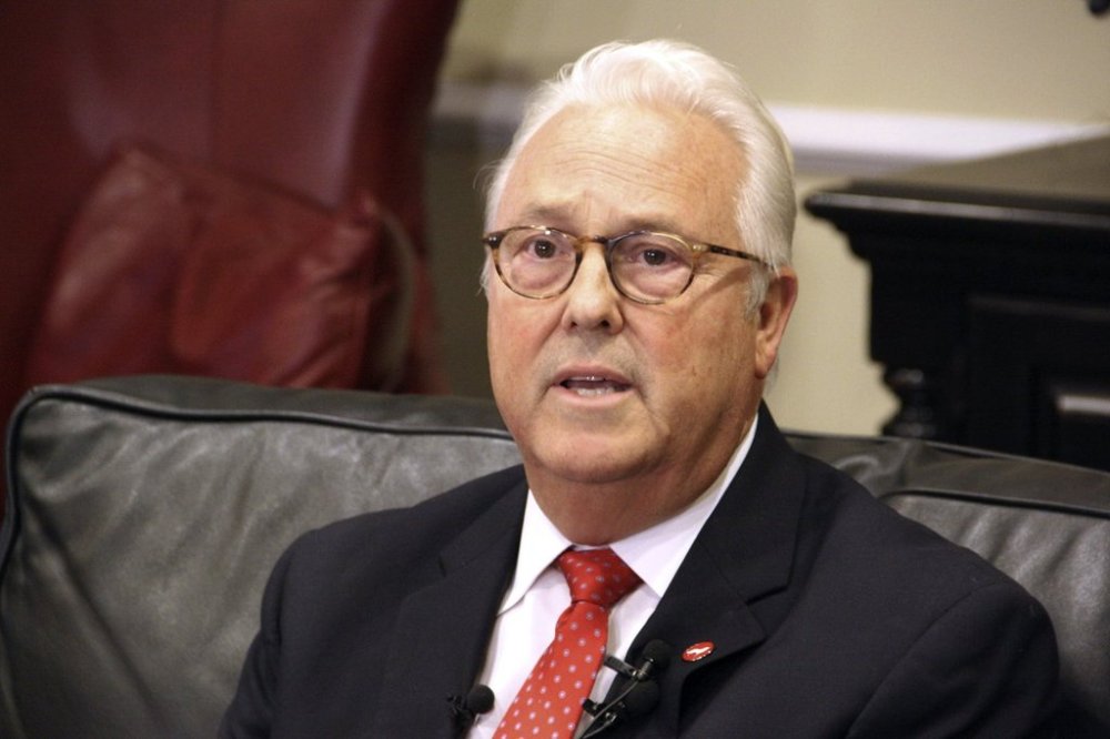 FILE - North Carolina State University Chancellor Randy Woodson announced his retirement during a university trustees meeting at the Dorothy and Roy Park Alumni Center in Raleigh, N.C., on Thursday, July 18, 2024. His term will officially end on June 30, 2025. (AP Photo/Makiya Seminera, File)