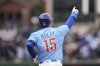 Chicago Cubs' Carson Kelly (15) runs the bases after hitting a three-run home run during the sixth inning of a baseball game against the San Diego Padres, Saturday, April 5, 2025, in Chicago. (AP Photo/Erin Hooley)