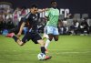 San Diego FC midfielder Chucky Lozano scores a goal against the Seattle Sounders during an MLS soccer match Saturday, April 5, 2025, in San Diego. (Meg McLaughlin/The San Diego Union-Tribune via AP)