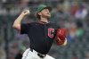 Cleveland Guardians starting pitcher Tanner Bibee throws against the Cincinnati Reds during the second inning of a spring training baseball game Monday, March 17, 2025, in Goodyear, Ariz. (AP Photo/Ross D. Franklin)