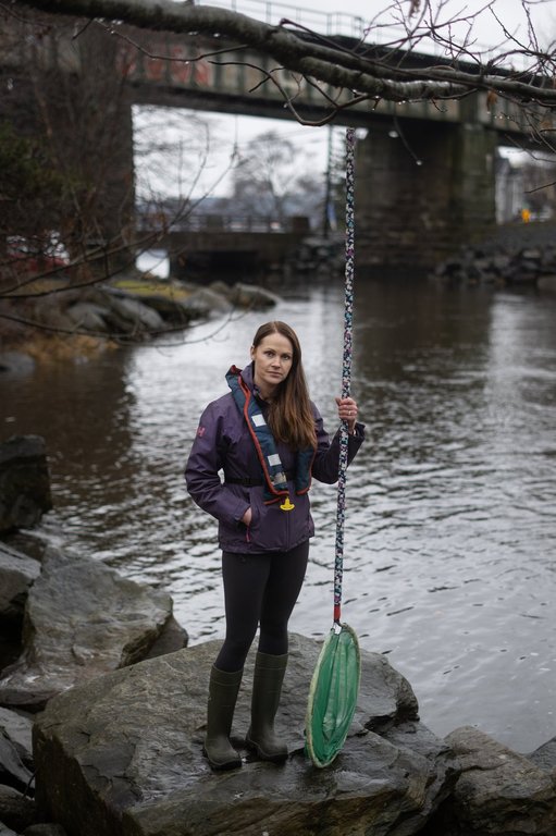 Elver fisher Suzy Edwards poses along the Sackville River in Halifax on Thursday, December 19, 2024. THE CANADIAN PRESS/Darren Calabrese