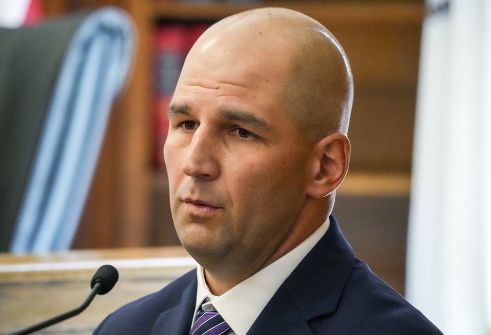 FILE - Massachusetts State Police Trooper Michael Proctor takes the stand to testify, June 10, 2024, in Norfolk Super Court, in Dedham, Mass., during the trial for Karen Read. (Kayla Bartkowski/The Boston Globe via AP, Pool, File)
