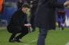 Juventus' head coach Thiago Motta looks down during the Serie A soccer match between Fiorentina and Juventus at Florence's Artemio Franchi stadium, Italy, Sunday March 16, 2025. (Alfredo Falcone/LaPresse via AP)