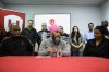 NDP leader Jagmeet Singh meets HBC workers in Toronto on Monday, April 7, 2025. THE CANADIAN PRESS/Christopher Katsarov