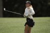 Carla Bernat Escuder, of Spain, follows her shot from the 18th fairway during the final round of the Augusta National Women's Amateur golf tournament, Saturday, April 5, 2025, in Augusta, Ga. (AP Photo/Matt York)