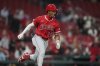 Los Angeles Angels' Kyren Paris celebrates after hitting an RBI single during the 11th inning of a baseball game against the St. Louis Cardinals Tuesday, April 1, 2025, in St. Louis. (AP Photo/Jeff Roberson)