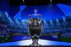 FILE - The trophy is displayed in the hall ahead of the Champions League, league phase, draw, in Monaco, Aug. 29, 2024. (AP Photo/Gregorio Borgia, file)