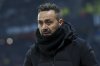 FILE - Marseille's head coach Roberto De Zerbi takes his place during the French League One soccer match between Rennes and Marseille in Rennes, France, Saturday Jan. 11, 2025. (AP Photo/Mathieu Pattier, File)