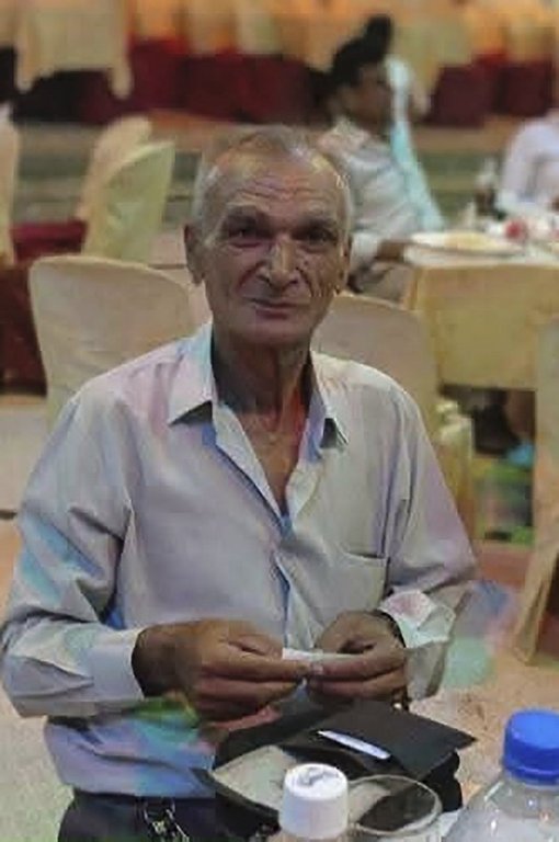 This undated photo provided by Samir Haydar shows his brother Iskander Haydar, 69, who was shot and killed by gunmen on the rooftop of his house last week, in his hometown of Baniyas, in Syria's coastal region.(Samir Haydar via AP)