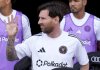 Inter Miami forward Lionel Messi waves from the sideline before an MLS soccer match against Charlotte FC, Sunday, March 9, 2025, in Fort Lauderdale, Fla. (AP Photo/Lynne Sladky)