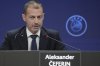 UEFA President Aleksander Ceferin speaks during a press conference after the 49th ordinary UEFA congress, in Belgrade, Serbia, Thursday, April 3, 2025. (AP Photo/Darko Vojinovic)