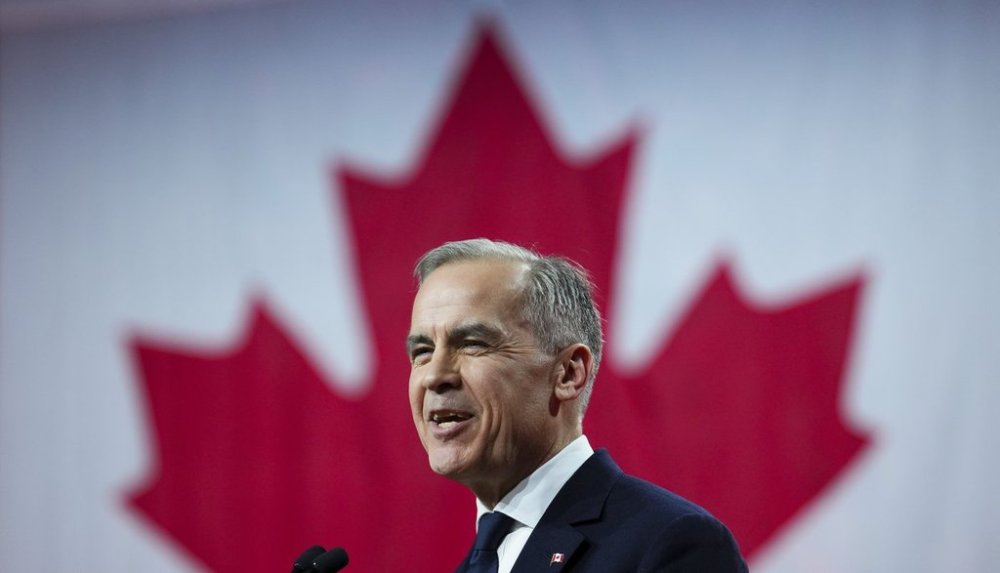 Liberal Party of Canada Leader Mark Carney delivers his speech after being announced as the winner of the party leadership at the announcement event in Ottawa, Sunday, March 9, 2025. THE CANADIAN PRESS/Sean Kilpatrick