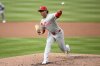 Philadelphia Phillies starting pitcher Jesus Luzardo throws during the second inning of a baseball game against the Washington Nationals, Saturday, March 29, 2025, in Washington. (AP Photo/Nick Wass)