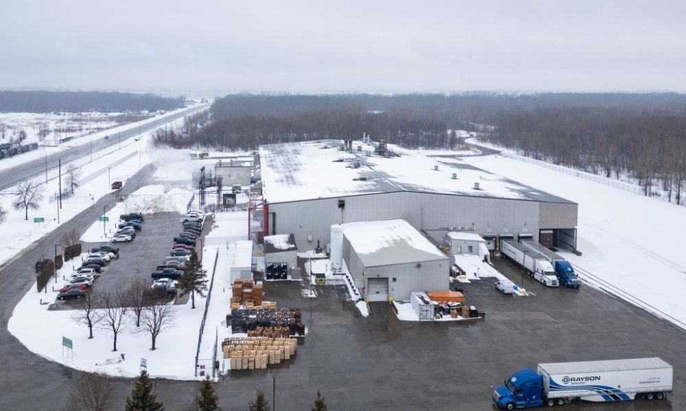 An aerial view of Alubar, an aluminum rod manufacturer in Bécancour, Que., on March 5, 2025. THE CANADIAN PRESS/Christinne Muschi