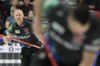 Canada's skip Brad Jacobs watches the path of his stone against South Korea at the BKT World Men's Curling Championship in Moose Jaw, Sask., on Sunday, March 30, 2025. THE CANADIAN PRESS/Chris Young