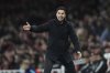Arsenal's manager Mikel Arteta gives directions to his players during the English Premier League soccer match between Arsenal and Fulham at Emirates stadium in London, Tuesday, April 1, 2025. (AP Photo/Kirsty Wigglesworth)