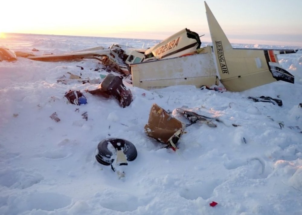 This image released by the National Transportation Safety Board, shows ice accumulation that was observed by investigators on the rear stabilizers of a plane, Feb. 7, 2025, the day after after a small commuter plane that crashed in western Alaska on a flight that was bound for the hub community of Nome. (National Transportation Safety Board via AP, File)