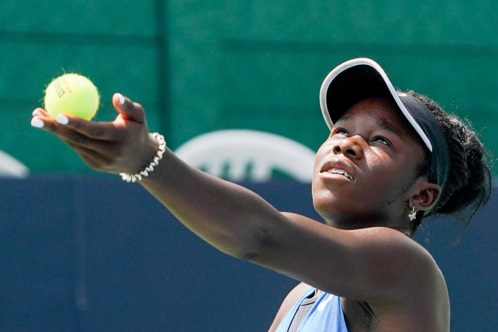 Canadian tennis player Victoria Mboko is shown in a handout photo. The 18-year-old beat Camila Osorio of Colombia 7-5, 5-7, 6-3 in the first round of the Miami Open on Wednesday. THE CANADIAN PRESS/HO-Tennis Canada-Sarah-Jade Champagne
*MANDATORY CREDIT*
