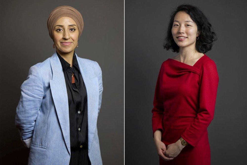 This combo of undated photos issued by UK Parliament shows Labour MPs Abtisam Mohamed, left, and Yuan Yang who were denied entry to Israel. (Roger Harris/UK Parliament via AP)