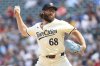 FILE - Minnesota Twins relief pitcher Randy Dobnak delivers against the Chicago White Sox during the eighth inning of a baseball game, Sunday, Aug. 4, 2024, in Minneapolis. (AP Photo/Matt Krohn, File)