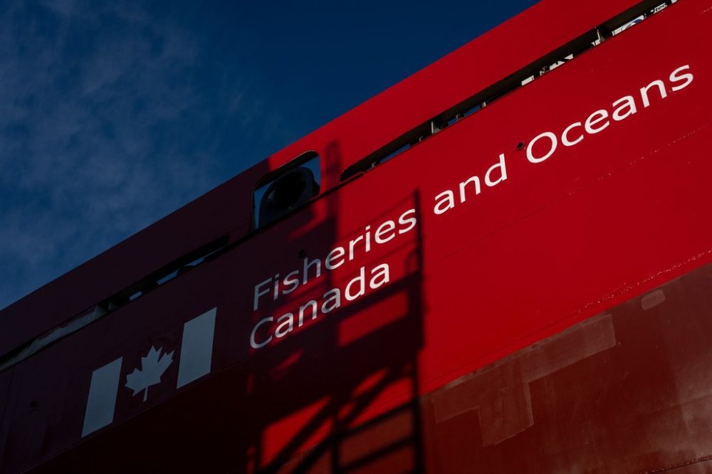 The Canadian Coast Guard Ship (CCGS) Naalak Nappaaluk is seen dry docked in North Vancouver, B.C., Saturday, Aug. 17, 2024. THE CANADIAN PRESS/Ethan Cairns