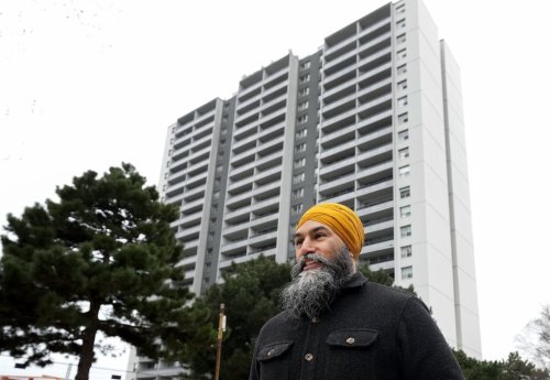 NDP Leader Jagmeet Singh leaves after making an announcement on affordable housing during a federal election campaign stop in Toronto on Friday, March 28, 2025. THE CANADIAN PRESS/Nathan Denette