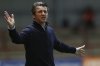FILE - Fleetwood Town's manager Joey Barton reacts during the English League Cup third round soccer match between Fleetwood Town and Everton at the Highbury Stadium in Fleetwood, England, Wednesday, Sept. 23, 2020. (Alex Livesey/Pool via AP, File)